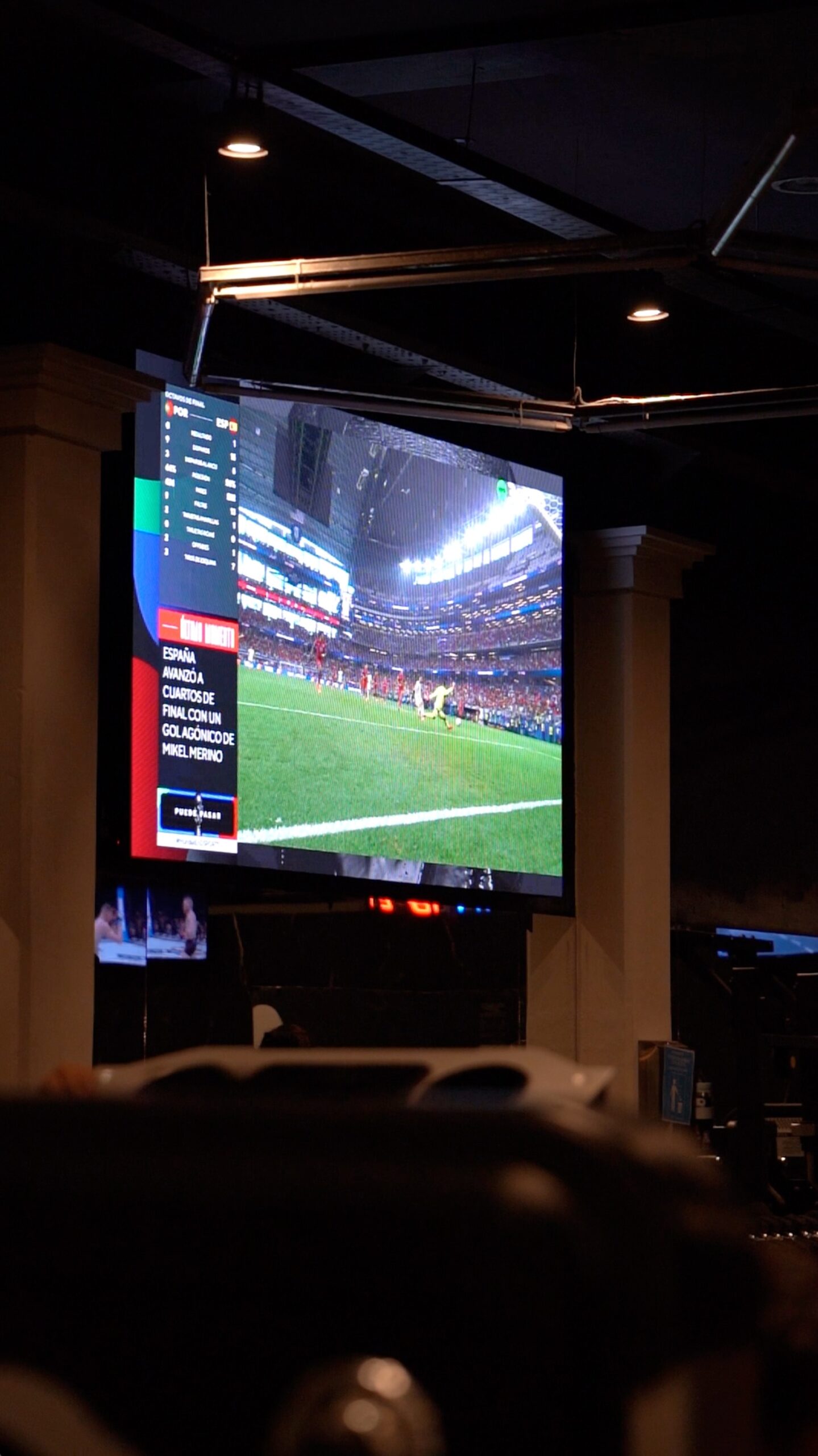 Pantalla LED dentro del espacio de entrenamiento